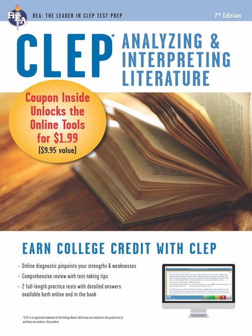 Title details for CLEP Analyzing & Interpreting Literature Book + Online by Editors of REA - Wait list